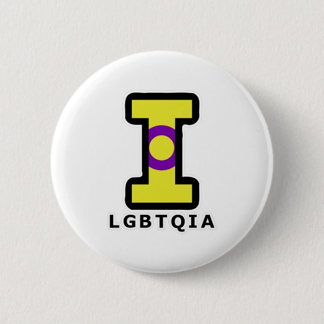 Big Intersex I in LGBTQIA 6 Cm Round Badge (Front)