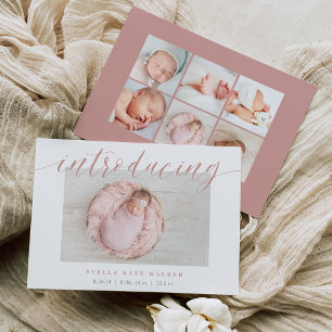 Big Introduction Photo Birth Announcement