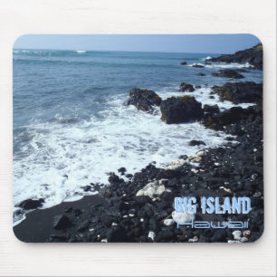 Big Island black sand beach Hawaii mousepad