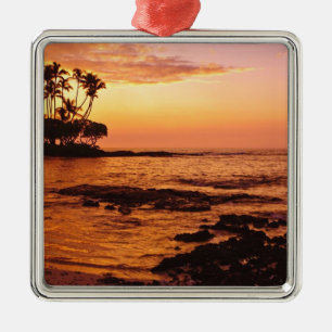 Big Island, Hawaii. Sunset, Big Island Hawaii. 2 Metal Tree Decoration