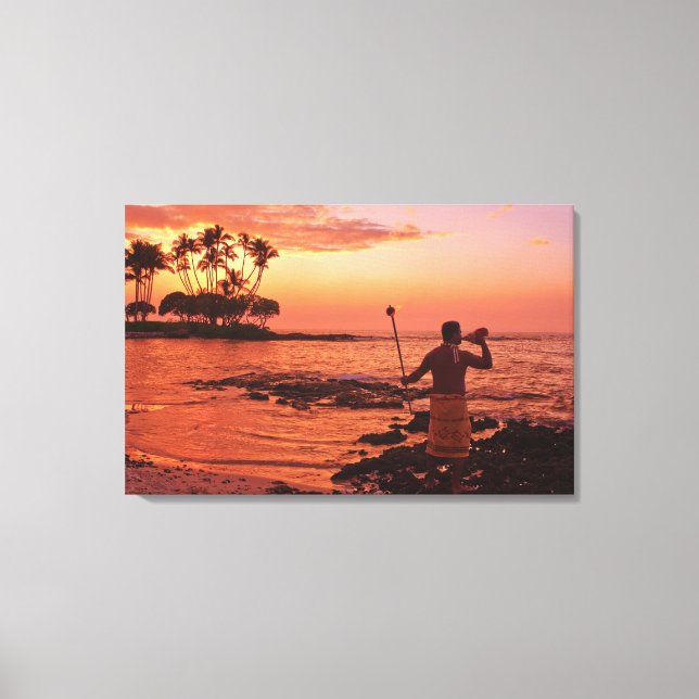 Big Island, Hawaii. Sunset, Big Island Hawaii. Canvas Print (Front)