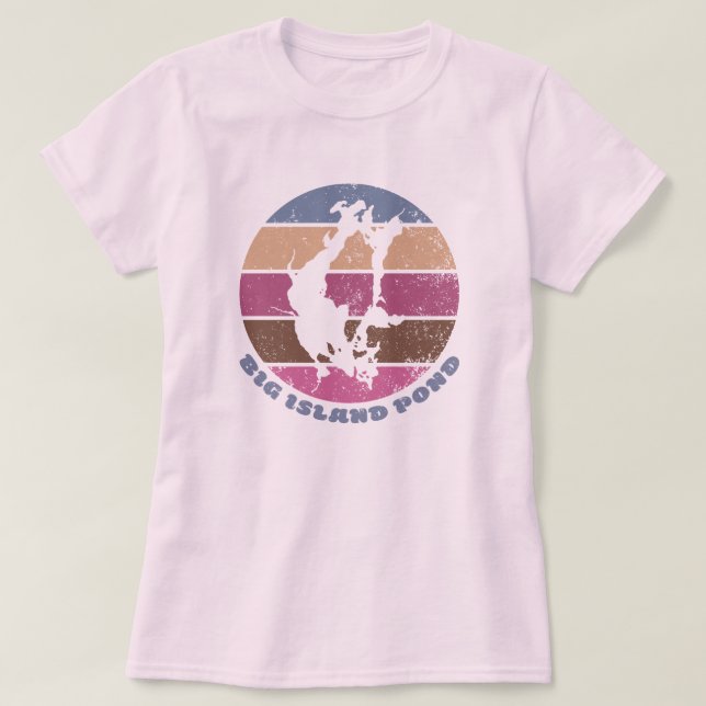 Big Island Pond Vintage Retro Pinks T-Shirt (Design Front)