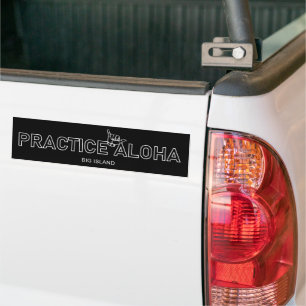 Big Island - Practice Aloha Shaka (Hang loose) Bumper Sticker