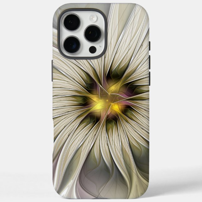 Big Ivory Flower, Abstract Modern Fractal Art Case-Mate iPhone Case (Back)