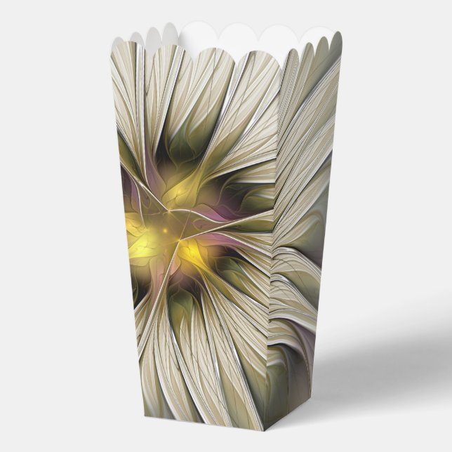 Big Ivory Flower, Abstract Modern Fractal Art Favour Box (Front)