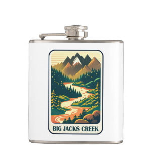 Big Jacks Creek Idaho Colours Hip Flask