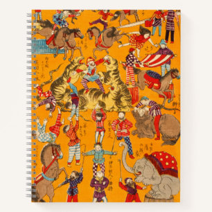 Big Japanese Circus woodblock print  Notebook