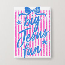 Big Jesus Fan Button
