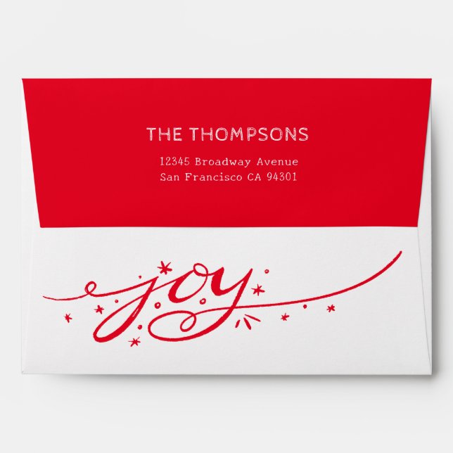 Big Joy Hand Lettered Festive Envelope (Back (Top Flap))