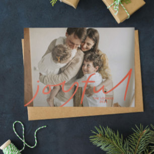 Big Joy Holiday Photo card - red