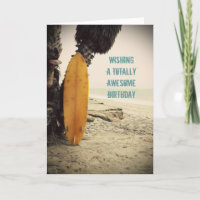 Big Kahuna Surfboard Birthday Card