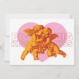 Big Kiss Cupid Valentine Card. Announcement