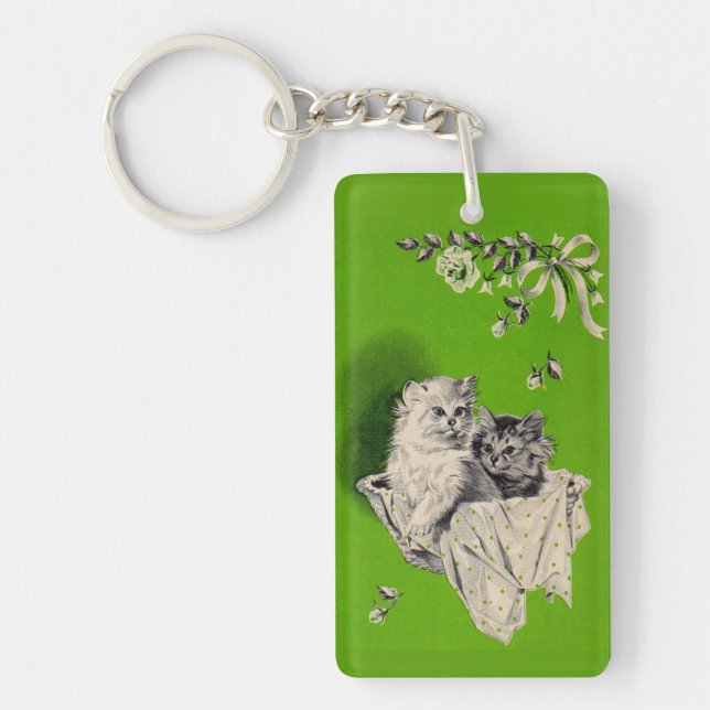big kitten little kitten key ring (Front)