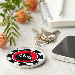 Big Las Vegas poker chip coin personalised large Key Ring
