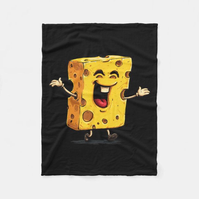 Big Laughing Cheese Logo Fleece Blanket (Front)