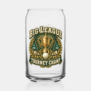 Big League Tourney Champ Two-Sided Can Glass