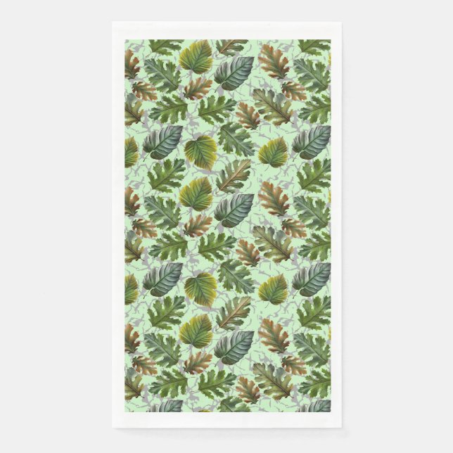 Big leaves pattern 01 LgreenBG Napkin (Front)
