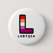Big Lesbian L in LGBTQIA Pride Flag Colours