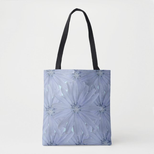 big light blue flower Pattern Tote Bag (Front)