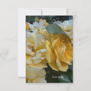 Big Light Yellow Roses Card