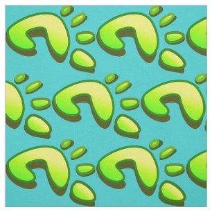 Big Lime Green Footprint Fabric