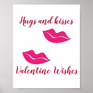 big lips hugs kisses Valentine wishes Poster