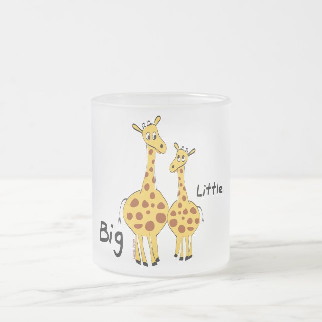Big Little Giraffe Frosted Glass Coffee Mug (Center)
