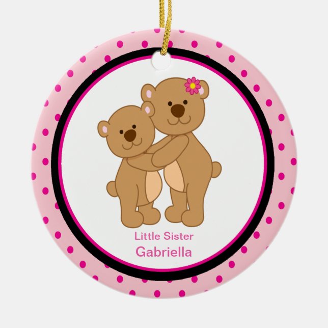 Big/ Little Sister Bear Ornament (Front)