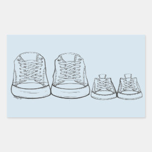 Big Little Sneakers Blue Baby Boy Shoes Stickers
