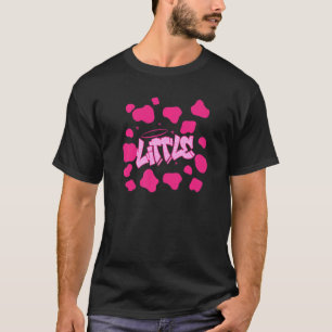 Big Little Sorority  Cute Greek Life Pink Milk Cow T-Shirt