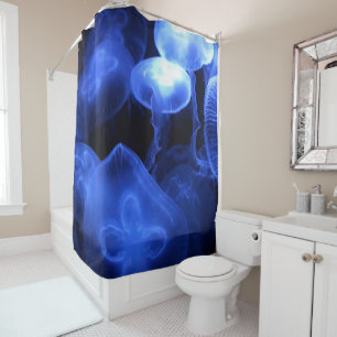 Big Luminous Jellyfish Shower Curtain