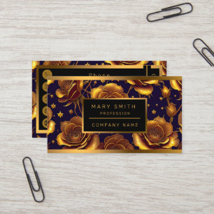 Big Luxury Gold Trendy Rose Collection Business Card