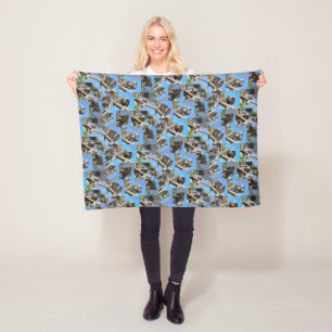 Big Male Koala Bear Photo Collage, Fleece Blanket