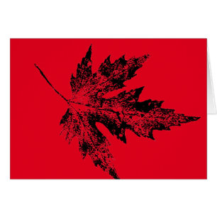 "Big Maple in Black on Red" Country Greeting Card