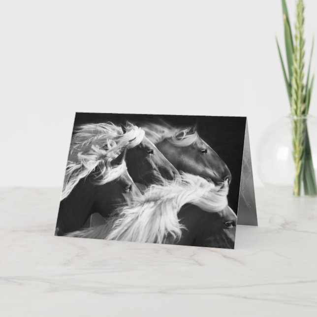 Big Mares Run - Horse Greeting Card (Front)