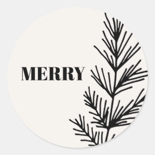 Big Merry & Leaves Classic Round Sticker