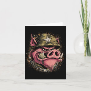 Big Military Wild Hog Face Costume Card