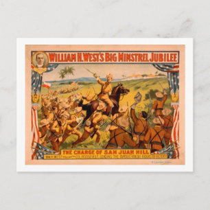 Big Minstrel Jubilee Charge of San Juan Hill Postcard