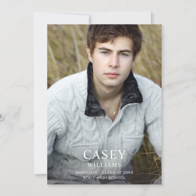 Big Mod Name Photo Graduation Party Vertical Invitation (Front)