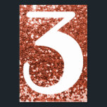 Big Modern Number Faux Copper Glitter Table Number<br><div class="desc">Create your own wedding table numbers. Trendy really big single digit numbers. For larger weddings with more tables, you can change the font size. You can also pick a different font face or colour to suit your wedding suite or special event. Faux copper confetti style glitter with a white number....</div>