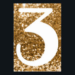 Big Modern Number Faux Gold Glitter Table Number<br><div class="desc">Create your own wedding table numbers. Trendy really big single digit numbers. For larger weddings with more tables, you can change the font size. You can also pick a different font face or colour to suit your wedding suite or special event. Faux gold confetti style glitter with a white number....</div>