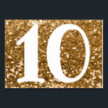 Big Modern Number Faux Gold Glitter Table Number<br><div class="desc">Create your own wedding table numbers with horizontal format.
You can pick a different font face or colour to suit your wedding suite or special event.
Faux gold confetti style glitter with a white number.
Golden glitter wedding.</div>
