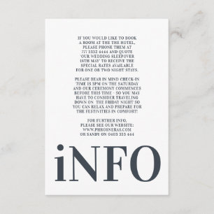 Big Monogram Modern Bold Simple Wedding Enclosure Card