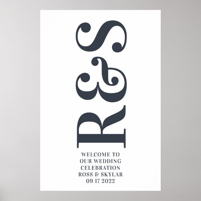 Big Monogram Modern Simple Poster (Front)