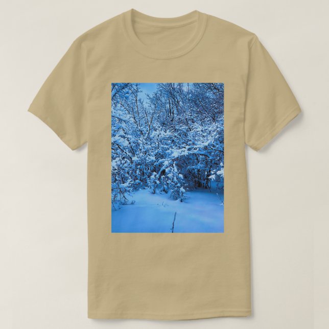 Big Moon IN Snow forest T-Shirt (Design Front)