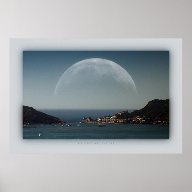 big moon over the sea poster (Front)