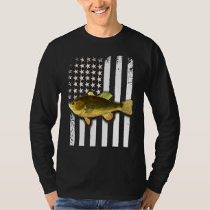 Big Mouth Bass American Flag USA Large Mouth Bass  T-Shirt