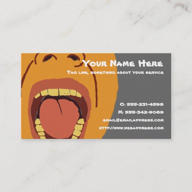 Big Mouth business card (Front)