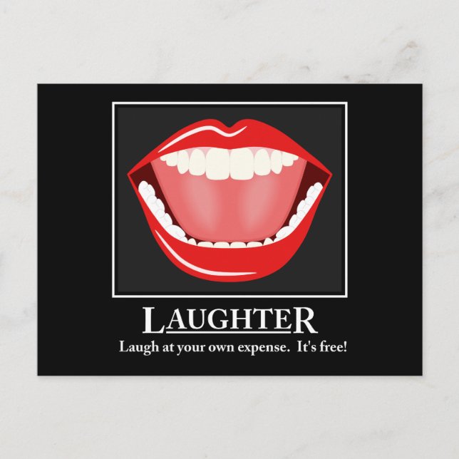 Big Mouth Funny Laughter Motivational Postcards (Front)