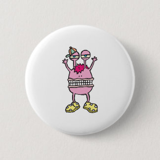 big mouth funny monster 6 cm round badge